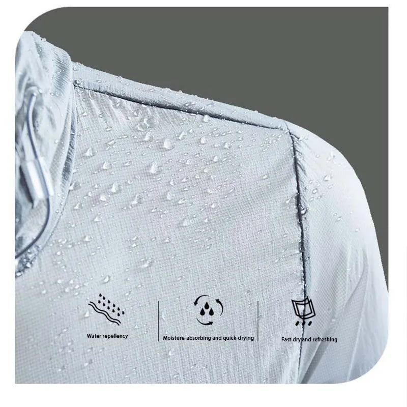 Hooded UV Waterproof Nylon Golf Jacket Unisex Foldable