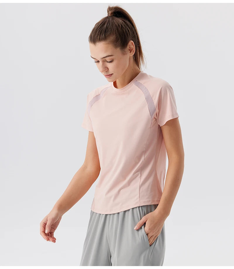 Women's Polyester Short Sleeve Quick Dry Sports T-Shirt
