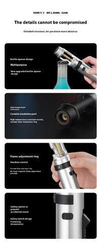 Powerful Metal Gas Lighter Windproof Kitchen Cooking Torch Flame Jet Barbecue Smoking Accessories Cigar Lighters Men's Gift - Buy online at  Vibe In Cart.