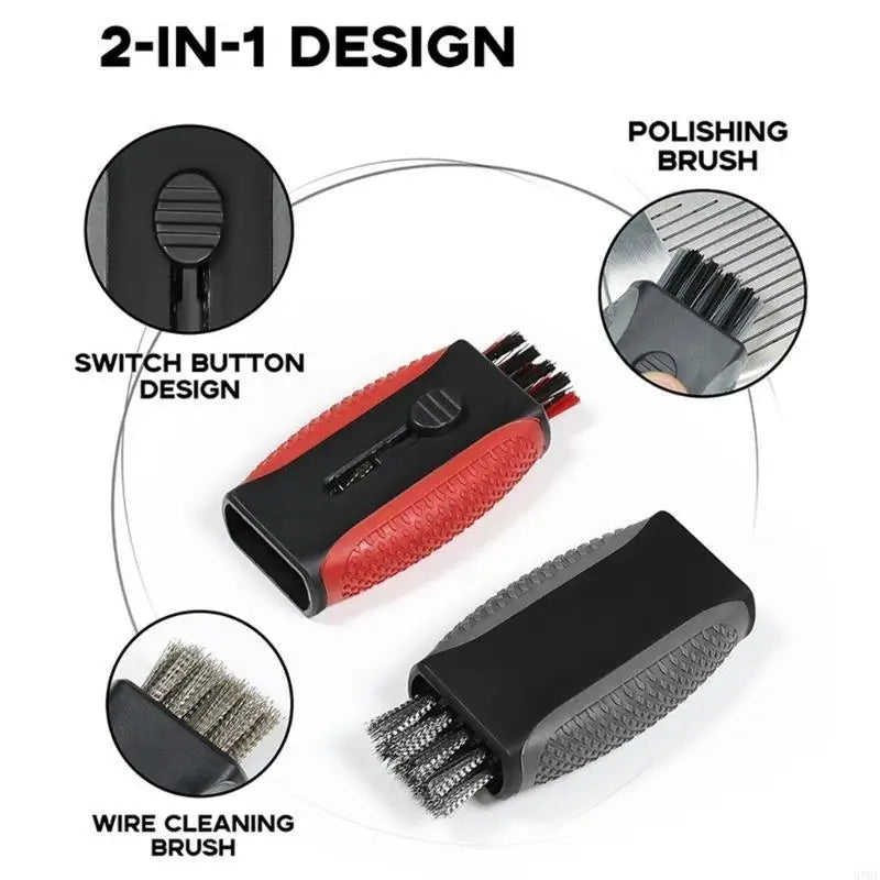 Portable 2 in 1 Golf Club Cleaning Brush Tool