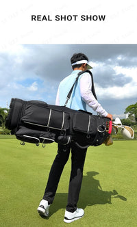 Travel Golf Bag with Fixed Club Holder, Nylon Material
