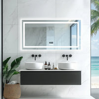 LUVODI Large Illuminated Bluetooth Bathroom Mirror Rectangle Anti-fog LED Bathroom Vanity Mirror with Bluetooth Speaker 3 Color - Buy online at  Vibe In Cart.