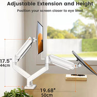 Adjustable Dual Monitor Mount for 17-32 Inch Screens with Swivel, Tilt and Rotation