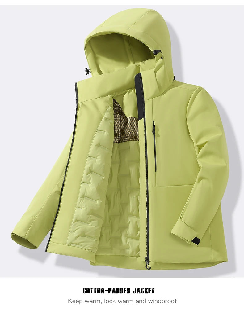 Unisex Waterproof Windproof Warm Winter Fleece Coat for Outdoor Use