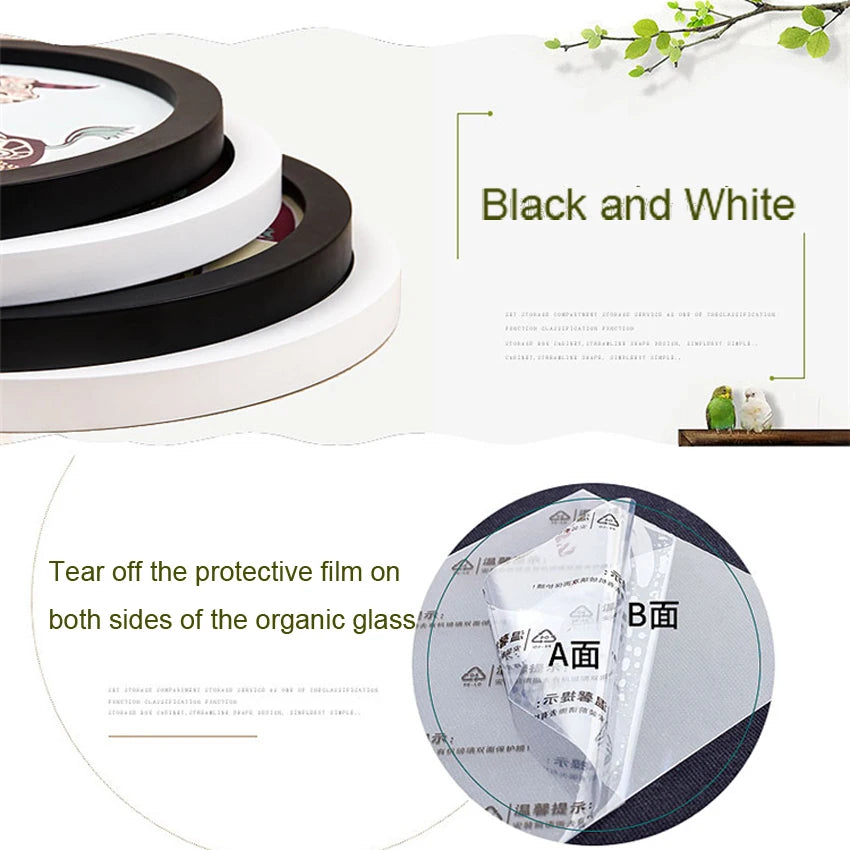 Round Wooden Picture Frames Creative Gift DIY Wall Hanging Wood Picture Holder Wall Mounted Photo Frame Round Home Decoration - Buy online at  Vibe In Cart.