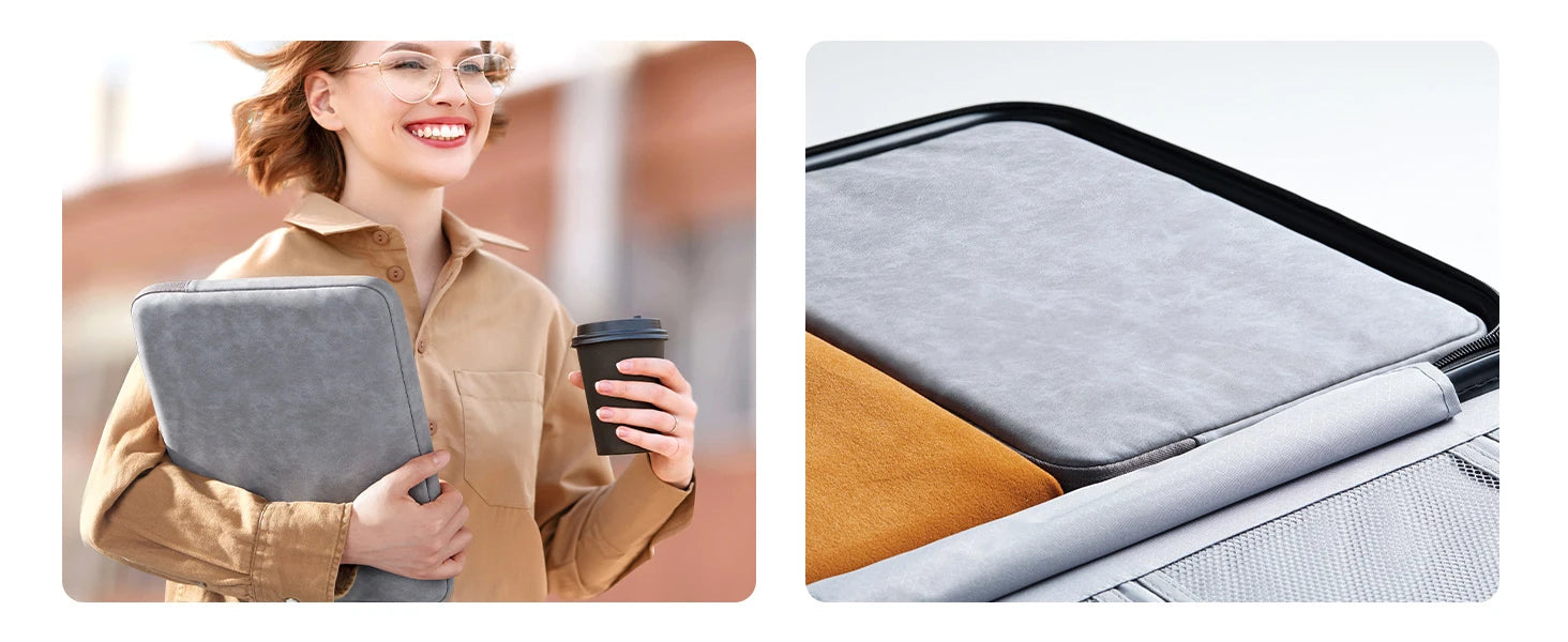 PU Laptop Sleeve with Zipper for 12 to 15.6 Inch Laptops