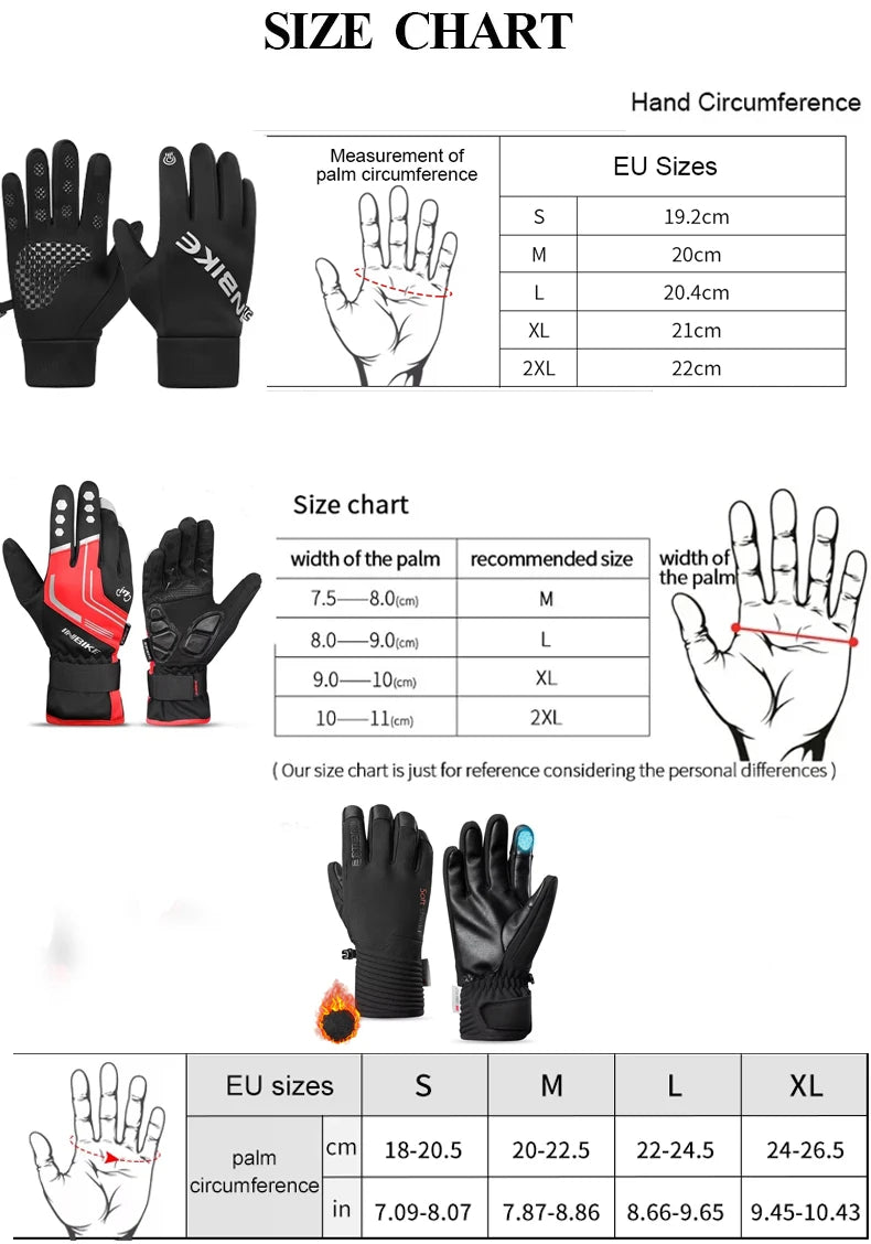 INBIKE Cycling Gloves for Men Women Warm Fleece Winter Biking Glove for Riding Bicycle Gloves Waterproof Touchscreen Accessories - Buy online at  Vibe In Cart.