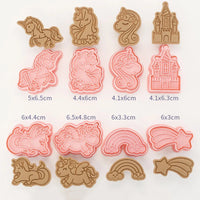 8-Piece Plastic 3D Cookie Cutters Set with Cartoon Designs