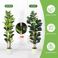5/6/7 FT Artificial Fiddle Leaf Fig Tree with Pot Faux Trees with Artificial Plants Fiddle Leaves Greenery Fake Tree for Home - Buy online at  Vibe In Cart.