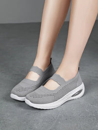 Women's Platform Casual Flats Slip-On Mesh Breathable Walking Shoes