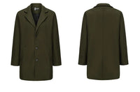 Men Coat Autumn Winter Mid Length Long Sleeve Man Outerwear Simple Solid Color Turn Down Collar Comfortable Daily Man Jacket - Buy online at  Vibe In Cart.