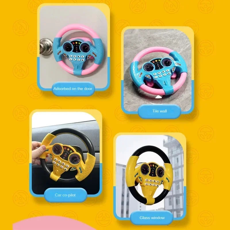 Educational Infant Steering Wheel Toy with Flashing Lights and Sounds
