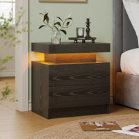 Cubehom LED Nightstands with 2 Drawers, End Table with RGB LED Lights for Bedroom Living Room, White Bedside Table - Buy online at  Vibe In Cart.