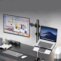 Freestanding Dual Monitor Stand with Height Adjustment, Tilt, Swivel, Rotation up to 27 Inches