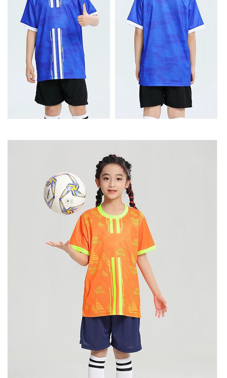 Soccer Uniform Set for Adults and Kids with Shirt and Shorts