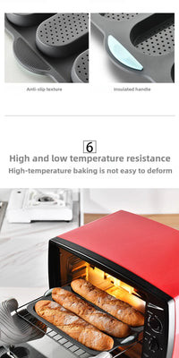 Silicone Baking Mold 3 & 8 grid Nonstick Loaf Pan Resistant Bakeware for Homemade Bread Sausage Roasting - Buy online at  Vibe In Cart.