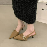 Pointy High Heeled Sandals Women's Buckle Brand Casual Fashion Slippers Sexy Slingback Shoes Sweet Muller Beach Sandals Women - Buy online at  Vibe In Cart.
