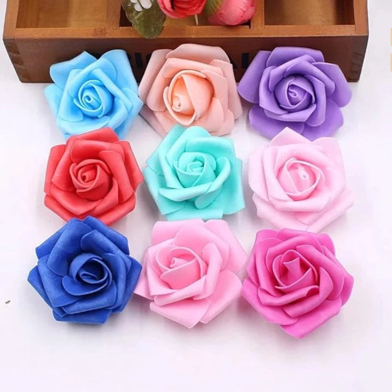 Artificial Foam Rose Flower Heads Set, 10 to 50 Pieces