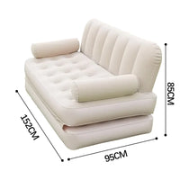 Inflatable Outdoor Sofa Bed with Electric Pump, 188x152x64cm PVC Flocking