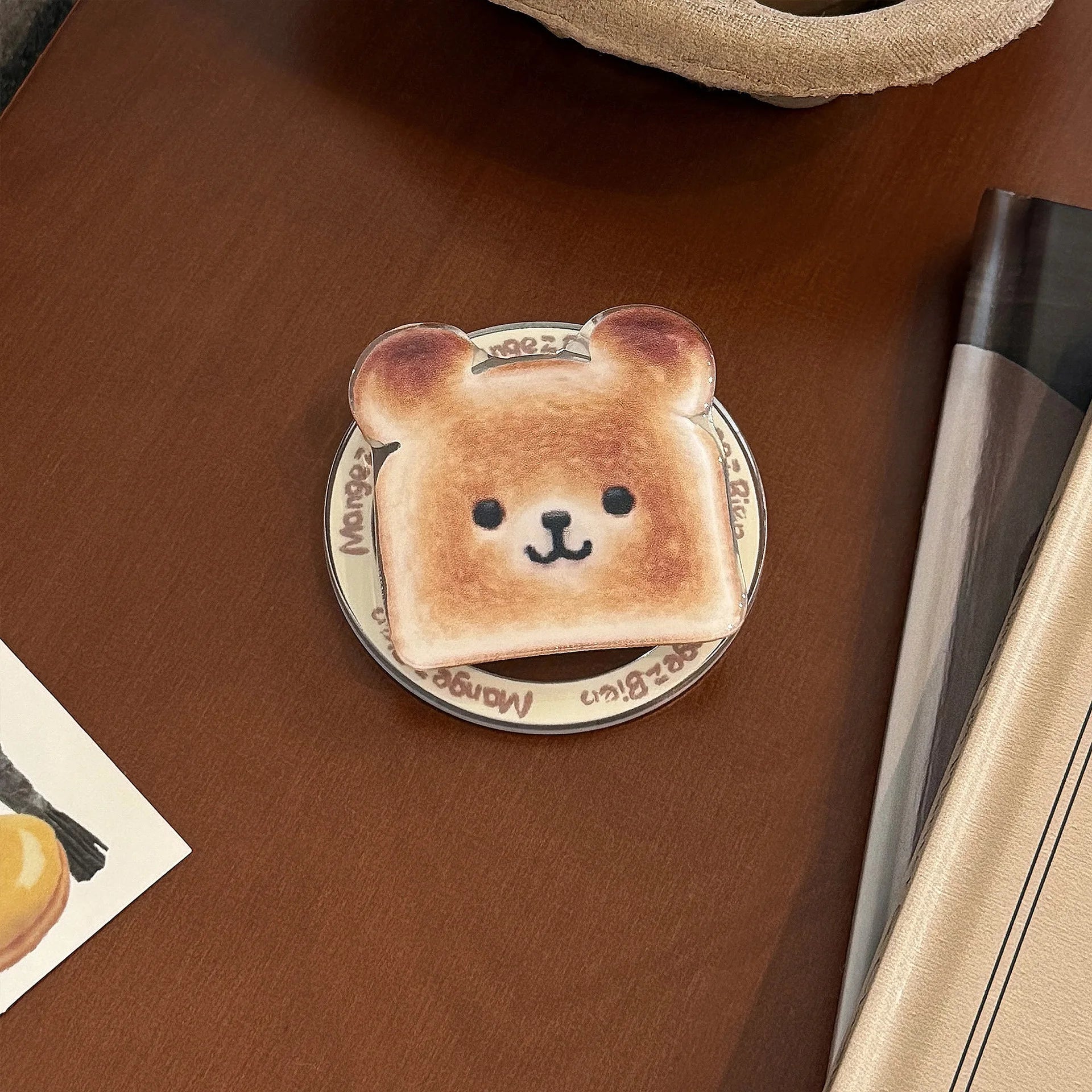 Foldable Magnetic Phone Holder with Cartoon Food Theme