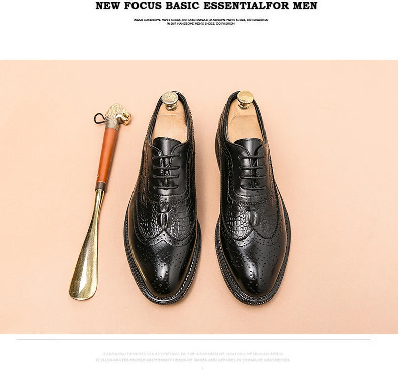 Men Suit Casual Shoes Luxury Men Brogue Dress Shoes Formal Business Leather Shoes Men Brown Wedding Italian Banquet Shoe Size 46 - Buy online at  Vibe In Cart.