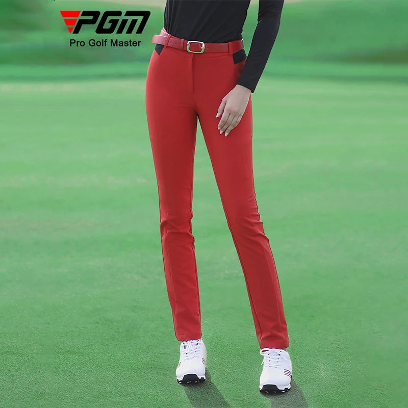 Women's Fleece Warm Slim Golf Pants Elastic Windproof XS-XL