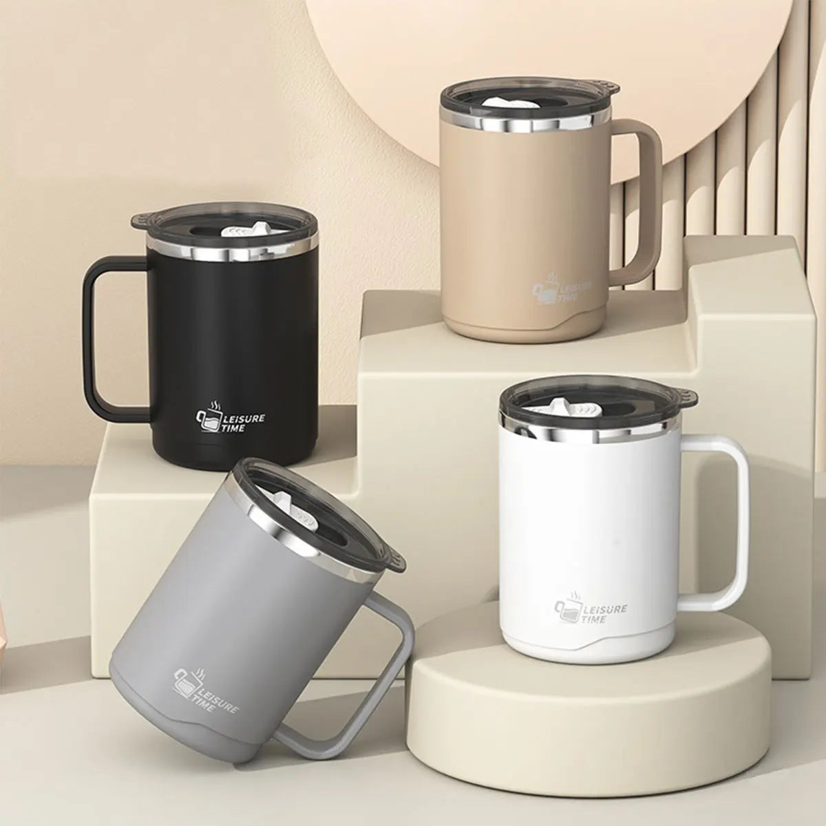 500ml Double-layer Mug 304 Stainless Steel Insulated Coffee Cup With Handle Portable Sealed Water Cup Drinkware For Student Kid - Buy online at  Vibe In Cart.