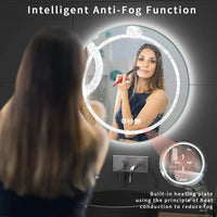 LUVODI Round Illuminate Bathroom Mirror Circle Washroom Toliet Wash Basin Fogless Vanity Mirror Waterproof - Buy online at  Vibe In Cart.