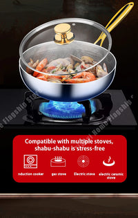 316 Stainless Steel Frying Pan Wok Non-stick Cooking Honeycomb Steak Gas Stove Pot Induction General Saucepan Kitchen Cookware - Buy online at  Vibe In Cart.