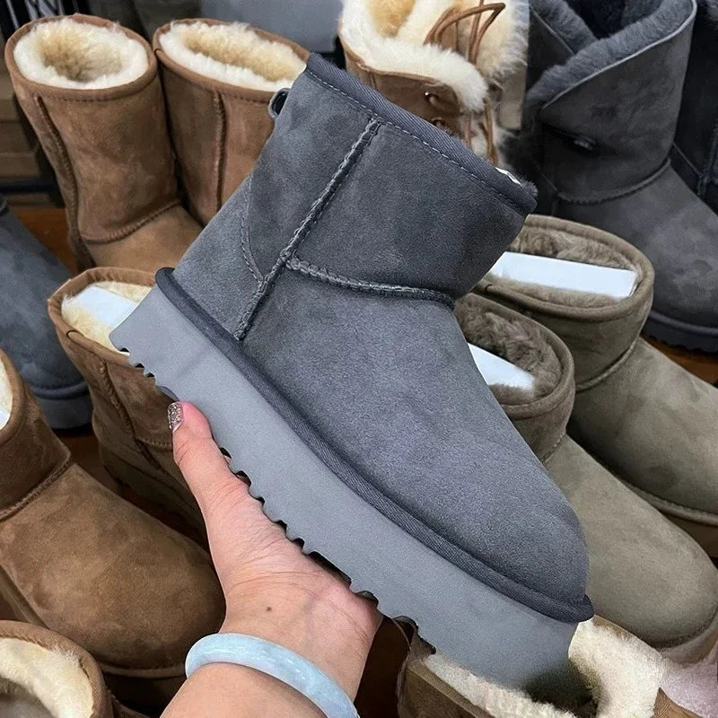 2025 Winter Warm Boots - Women's Snow Boots, Men's Short Boots, Sheepskin and Wool Cut, Low Warm Leather Shoes - Buy online at  Vibe In Cart.