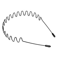 Unisex Black Waved Metal Hair Band for Adults, 6 Pieces