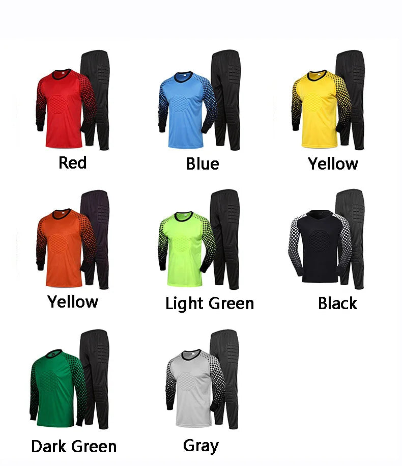 kids Soccer Goalkeeper Jersey Set Child Boy Football Goalkeeper Clothing Long Sleeve Sponge Protector Football Uniforms - Buy online at  Vibe In Cart.