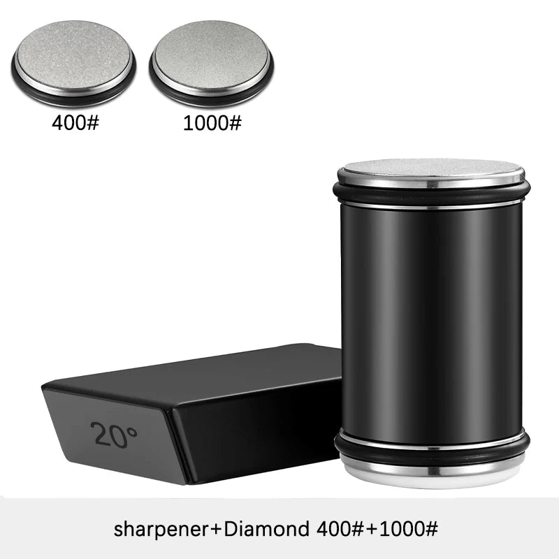 Rolling Knife Sharpener Double Sided Diamond Stone 15/20 Degree Angle