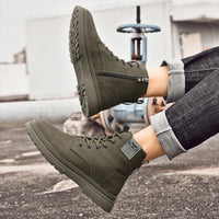 Men's Lace-Up Ankle Boots Martin Style Flat Heel