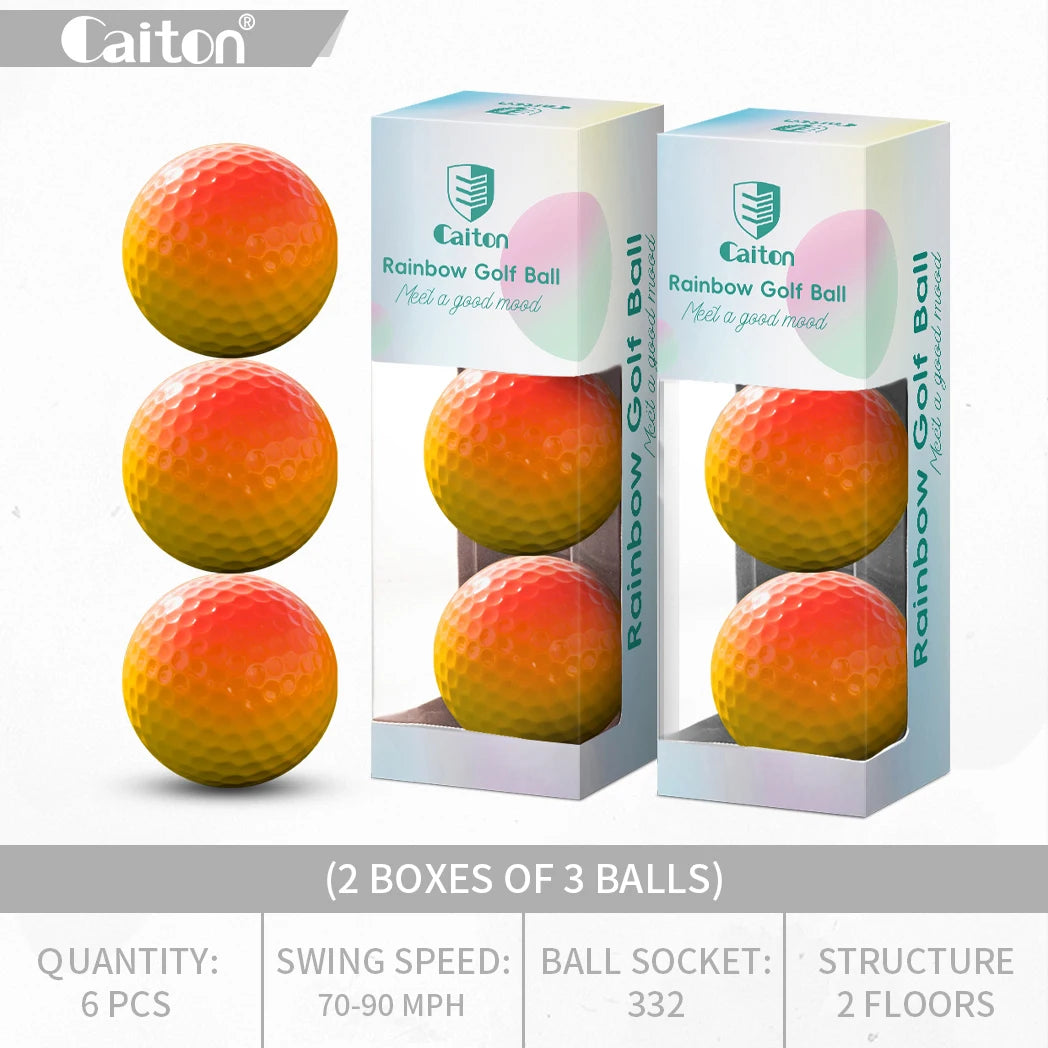 Soft Rainbow Golf Balls for Practice, 3 or 6 Pack