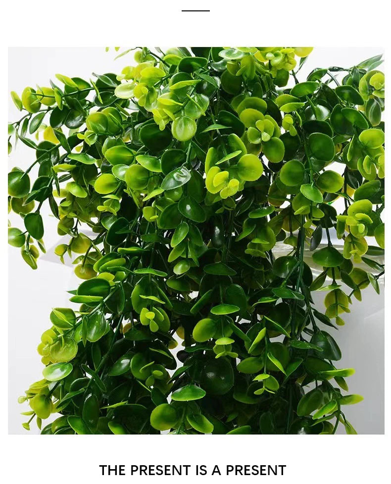 2Pcs Artificial Hanging Plants Fake Hanging Plant Faux Eucalyptus Leaf Greenery Vine Outdoor UV Resistant Plastic Plants - Buy online at  Vibe In Cart.
