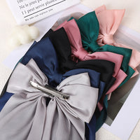 Girls Long Big Bow Float Satin Clips Back Head Hair Clip Internet Red with The Same Temperament Elegant Hair Accessories gifts - Buy online at  Vibe In Cart.