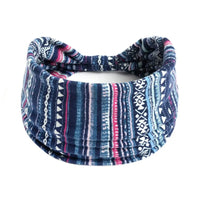 Unisex Fashion Cotton Print Wide Elastic Turban Hairband for Sports