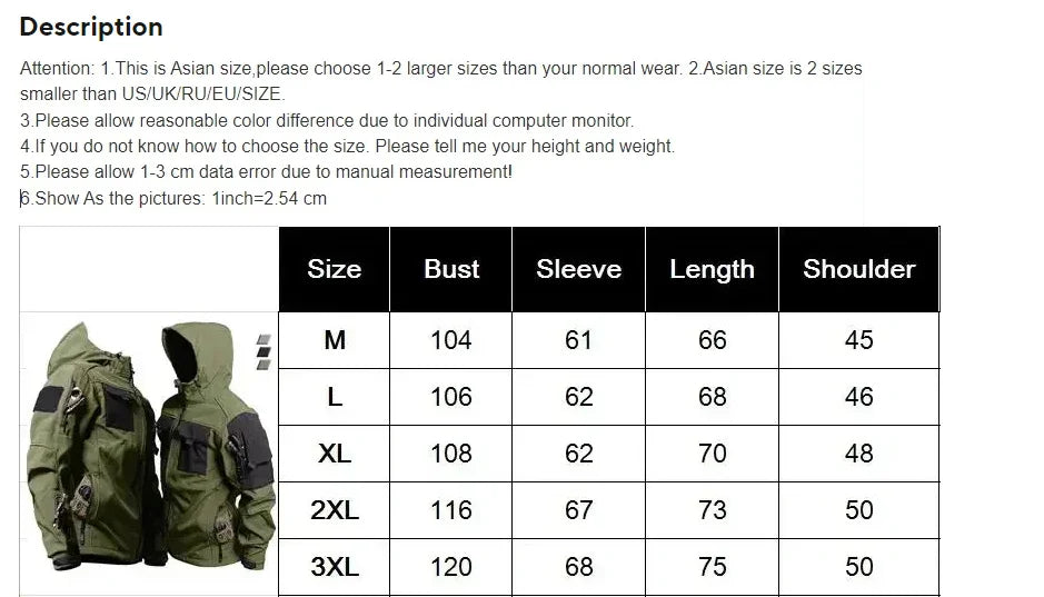 New Autumn WinterTactical Jackets Men Military Soft Shell Waterproof Windproof Hooded Jacket Outdoor Functional Multi-pockets - Buy online at  Vibe In Cart.