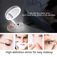 1X 10x Magnifying Vanity Mirror with LED Lighted Flexible Foldable Desk Makeup Mirror Lighting Dressing Makeup Lamp - Buy online at  Vibe In Cart.
