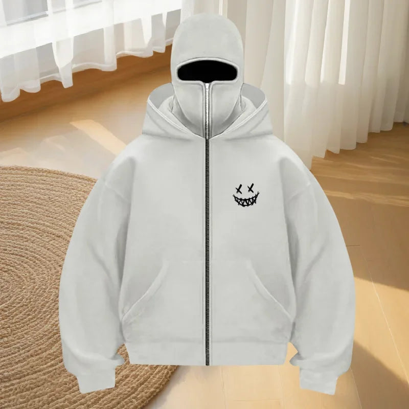 Men's fashion fitness street designer hoodie, autumn and winter fashion casual zipper hoodie, loose masked sweatshirt - Buy online at  Vibe In Cart.
