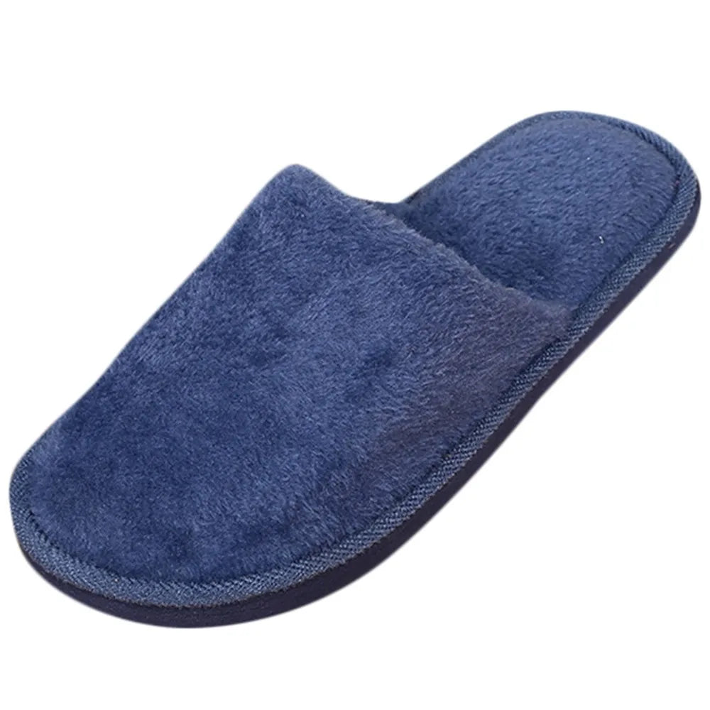 Men's Winter Slippers Warm Bedroom Plush Shoes Home Floor Soft Indoors Thin Velvet Solid Color Non Slip Half Drag Slipper - Buy online at  Vibe In Cart.