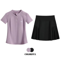DRUR 2pcs Tennis Skirt Set Women Summer Sports Suit 2 Piece Fitness Top Skort Sets Ladies Golf Wear Set Sportswear Outfits 2025 - Buy online at  Vibe In Cart.