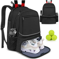 Large Capacity Tennis Backpack Sports Racket Pack Holds 1-2 Tennis Rackets Outdoor Badminton Bag With Shoe Pocket Black Pink - Buy online at  Vibe In Cart.