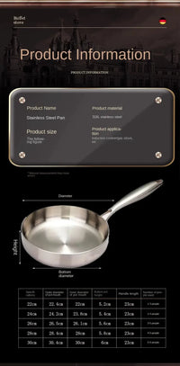 316 Stainless Steel Frying Pan Wok NonStick Pan Fried Steak Pot Uncoated Kitchen Cookware For Gas Stove and Induction Cooker Wok - Buy online at  Vibe In Cart.