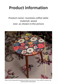 Mandala Coffee Table Removable Mini Desk Wooden Coffee Side Table Living Room Furniture Sofa Bedside Round Table Bedroom Home - Buy online at  Vibe In Cart.