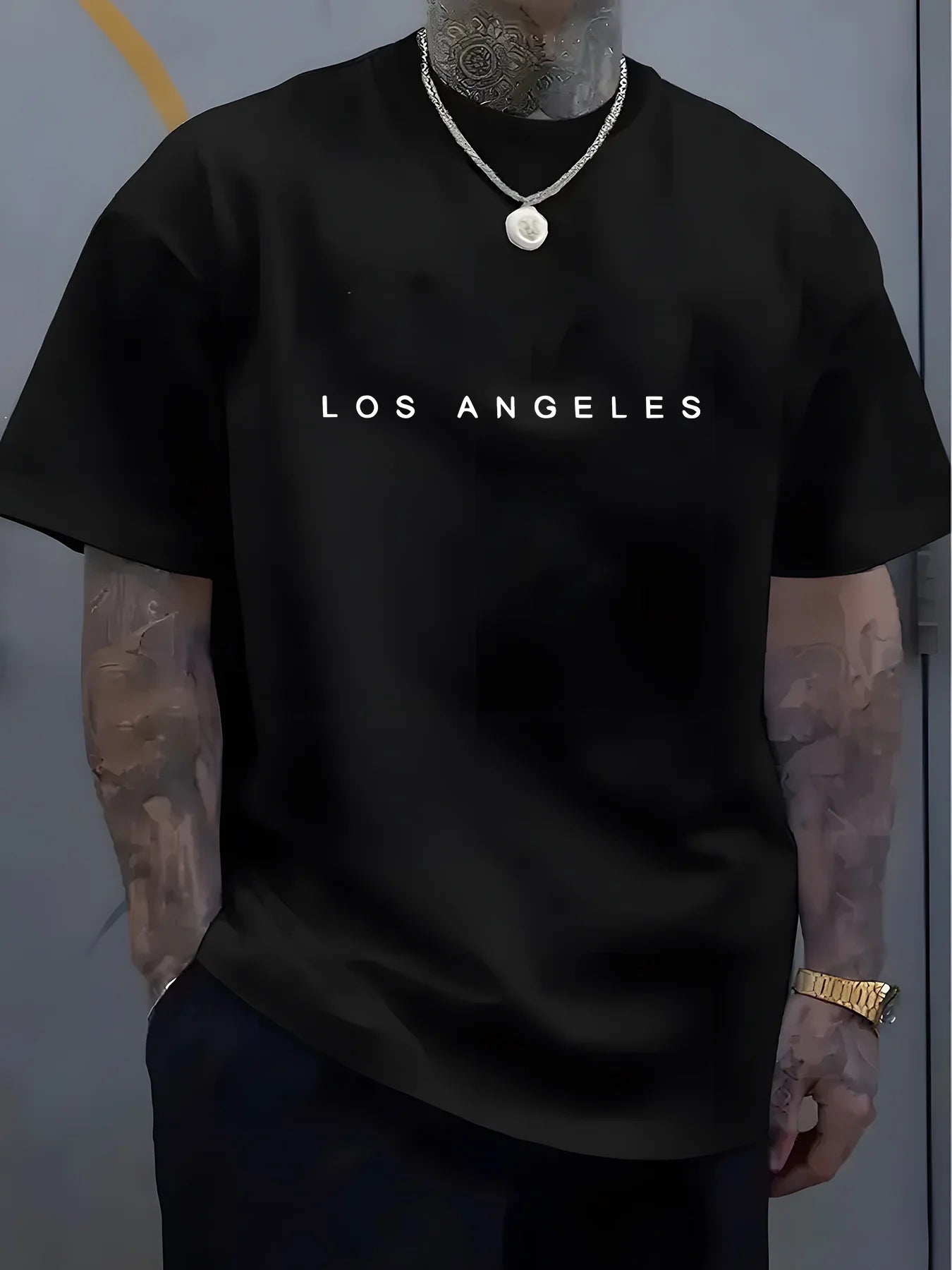 Men's Fashion Trend Round Neck T-shirt Versatile Short Sleeved Shirt Oversized T Shirt  Breathable Moisture Wicking - Buy online at  Vibe In Cart.