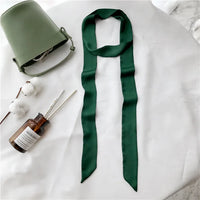 Women's Long Narrow Solid Color Polyester Scarf 190x5cm