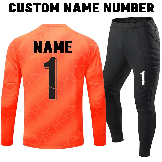 Unisex Polyester Soccer Goalkeeper Uniform with Long Sleeve Top and Pants