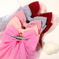 Girls Long Big Bow Float Satin Clips Back Head Hair Clip Internet Red with The Same Temperament Elegant Hair Accessories gifts - Buy online at  Vibe In Cart.